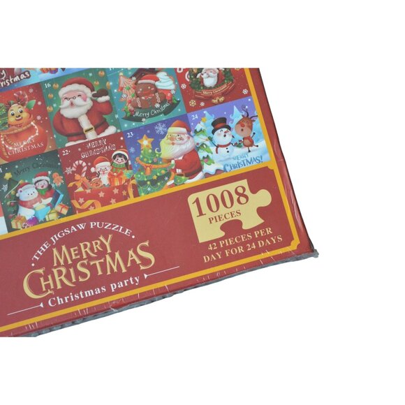 Merry Christmas Jigsaw Puzzle 1008 Pieces Advent Calendar Style With Poster Incl - Picture 4 of 4